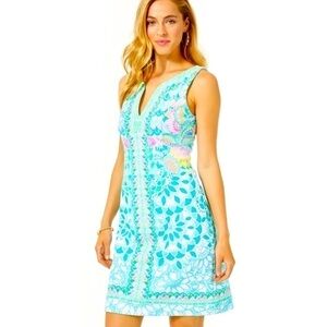 Lilly Pulitzer Sigrid Shift Dress Multi Caribbean Citrus Engineered Size 0 NWT